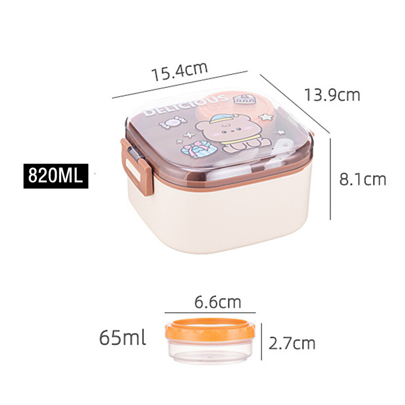 820ml Cartoon Stainless Steel 304 Lunch Box With Spoon Portable Kids Bento Box Μαθητικό Σχολικό Δοχείο