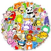 100PCS. Slatke crtane životinje Mix Graffiti Naljepnice DIY Telefon Gitara Laptop Notebook Kofer Šalica Vodootporna naljepnica Dječje naljepnice