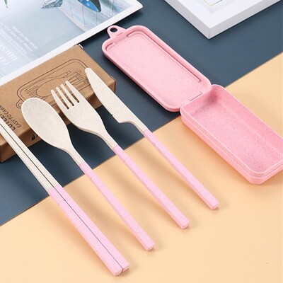 Cutie de prânz pentru cuptor cu microunde, paie de grâu, vesela, container de depozitare a alimentelor, pentru copii, copii, birou, școală, cutie portabilă bento, sac de prânz