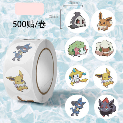 500 buc/rola Autocolante Pokemoni de desene animate Kawaii Anime Eevee Diy Pvc Decalcomanii pentru laptop Decorare Stiker Copii Recompensa Jucărie Cadou pentru fete