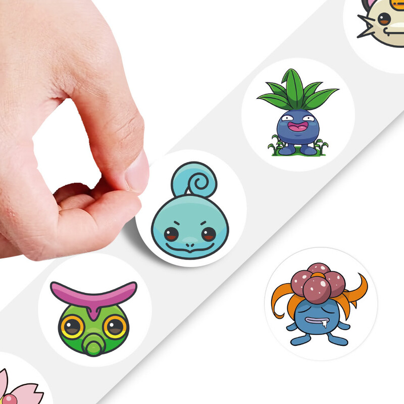 500 buc/rola Autocolante Pokemoni de desene animate Kawaii Anime Eevee Diy Pvc Decalcomanii pentru laptop Decorare Stiker Copii Recompensa Jucărie Cadou pentru fete