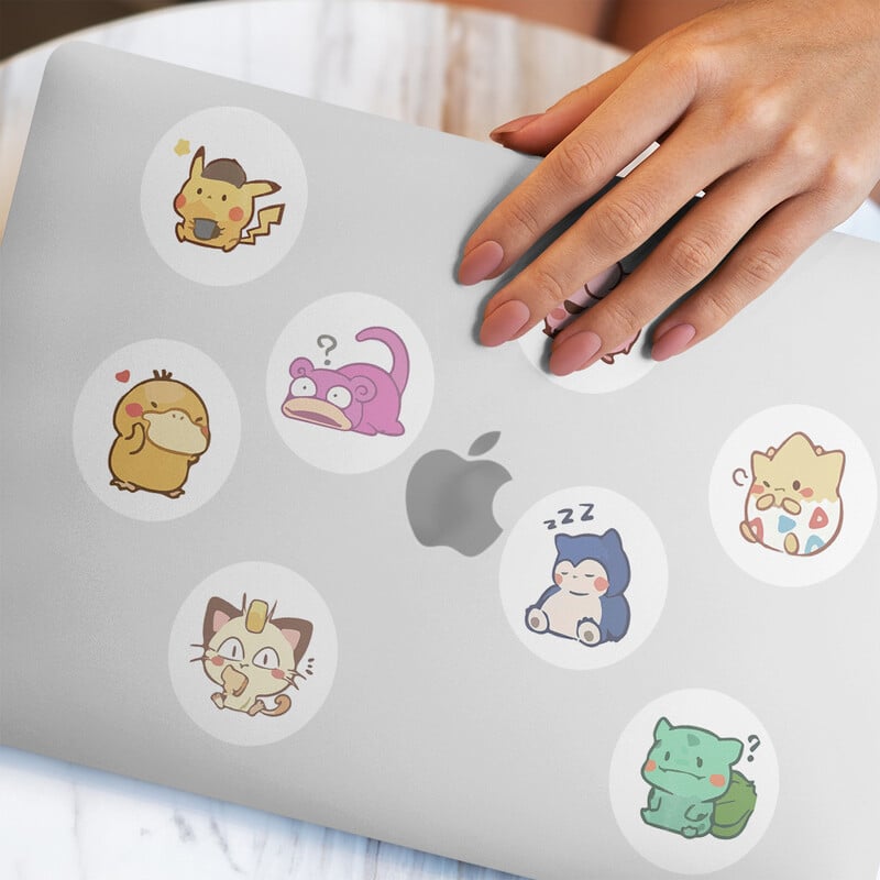 500 buc/rola Autocolante Pokemoni de desene animate Kawaii Anime Eevee Diy Pvc Decalcomanii pentru laptop Decorare Stiker Copii Recompensa Jucărie Cadou pentru fete