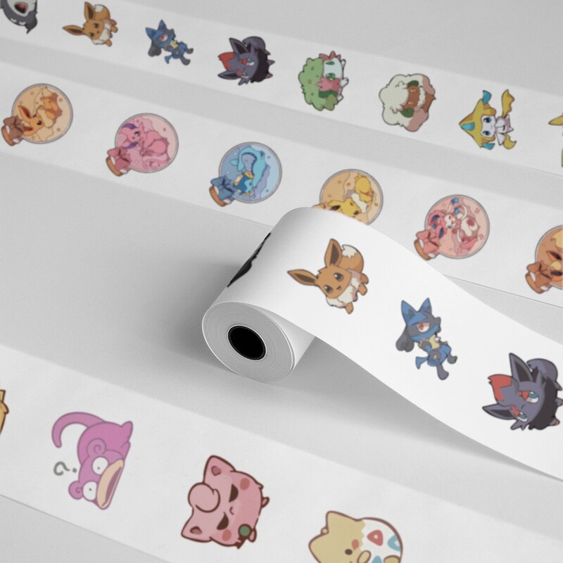 500 buc/rola Autocolante Pokemoni de desene animate Kawaii Anime Eevee Diy Pvc Decalcomanii pentru laptop Decorare Stiker Copii Recompensa Jucărie Cadou pentru fete