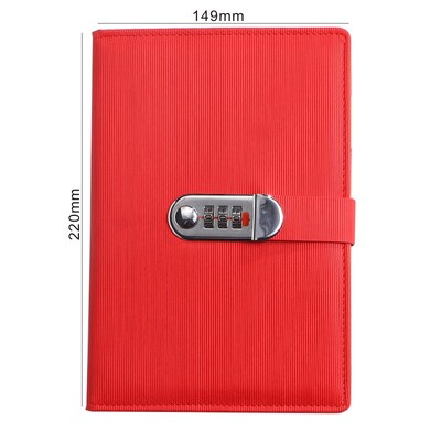 Noua carte de parole retro A5 cu Blocare Diary Book Student Notebook Notebook sub-parolă Lock Notebook