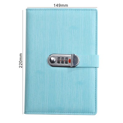 Noua carte de parole retro A5 cu Blocare Diary Book Student Notebook Notebook sub-parolă Lock Notebook