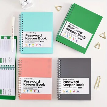 MINI Spiral Password Keeper Book Notepad Сигурни и организирани тетрадки Бележник Дневник Подложки за писане Офис Училищни пособия