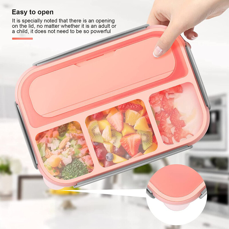 Bento lõunakarbi lõunasöögikonteinerid täiskasvanutele, lastele, väikelastele 1300 ml, 4 kambriga Bento LunchBox mikrolaineahjus, nõudepesumasinas, sügavkülmikuga ohutu