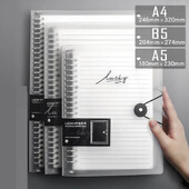 A5 B5 A4 läbipaistev lahtiste lehtedega köitja Märkmiku sisemine südamikkaane Märkmik Ajakirjaplaneerija Kontoritarbed Koolitarbed