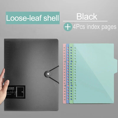A5 B5 A4 läbipaistev lahtiste lehtedega köitja Märkmiku sisemine südamikkaane Märkmik Ajakirjaplaneerija Kontoritarbed Koolitarbed