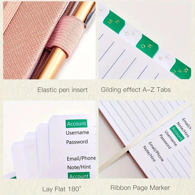 Tähestikuliste vahekaartidega paroolihoidja raamat Märkmikud pensionäridele Märkmik Märkmik päevik Kirjutamisplokid Kontori koolitarbed