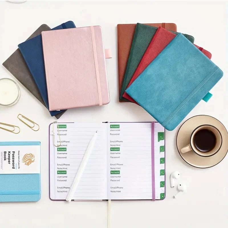 Tähestikuliste vahekaartidega paroolihoidja raamat Märkmikud pensionäridele Märkmik Märkmik päevik Kirjutamisplokid Kontori koolitarbed