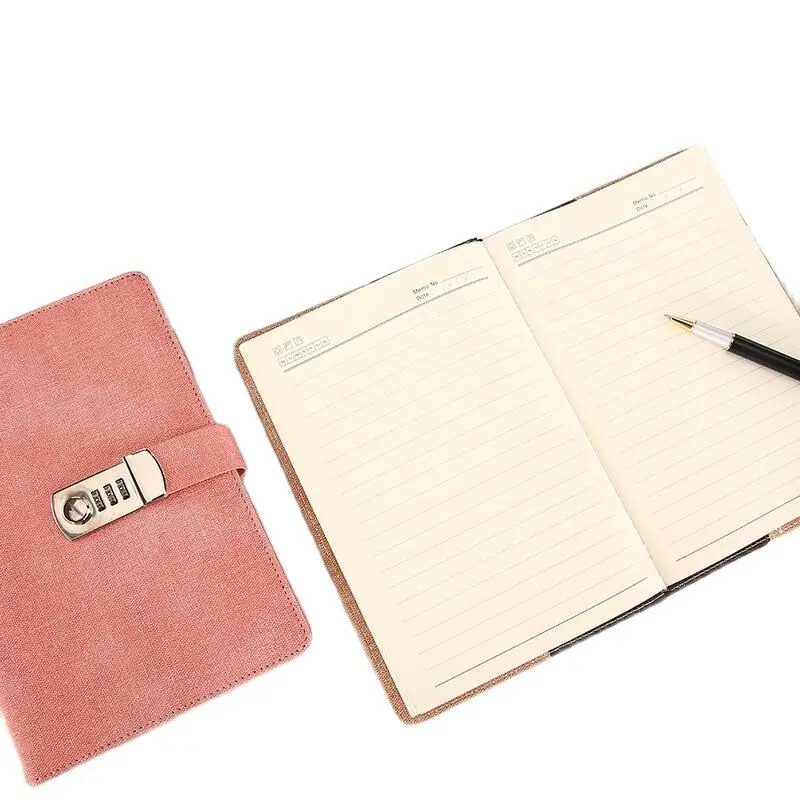 Uus A5 retro parooliraamat koos Lock Diary Book Õpilase märkmiku märkmiku alamparooliga Lukusta märkmik