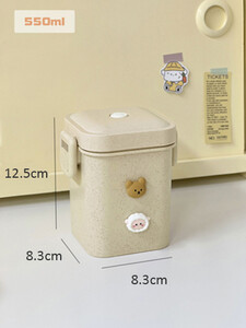 Cutie de prânz Kawaii pentru copii, școală, adulți, birou, paie de grâu, drăguță, cuptor cu microunde, picnic, cutie portabilă mare Bento cu lingură Bețișoare