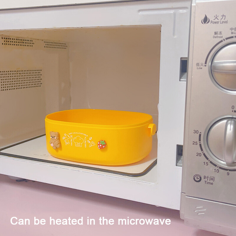 Kawaii lõunakarp tüdrukutele, naistele, armas plastikust piknik Bento Box mikrolaineahjuga kaasaskantav toidukonteiner täiskasvanutele töö lastekool