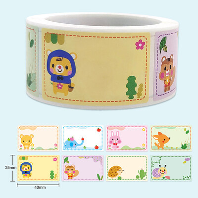 200 tk/rull Tühi kleebis Nimekleebised Raamatusildid Üksused Märgitud Multifilmi Silt Koolilapse Kirjatarbed Armas armas siltide kleebis