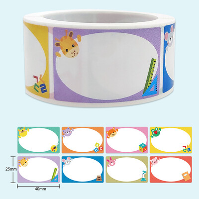 200 tk/rull Tühi kleebis Nimekleebised Raamatusildid Üksused Märgitud Multifilmi Silt Koolilapse Kirjatarbed Armas armas siltide kleebis