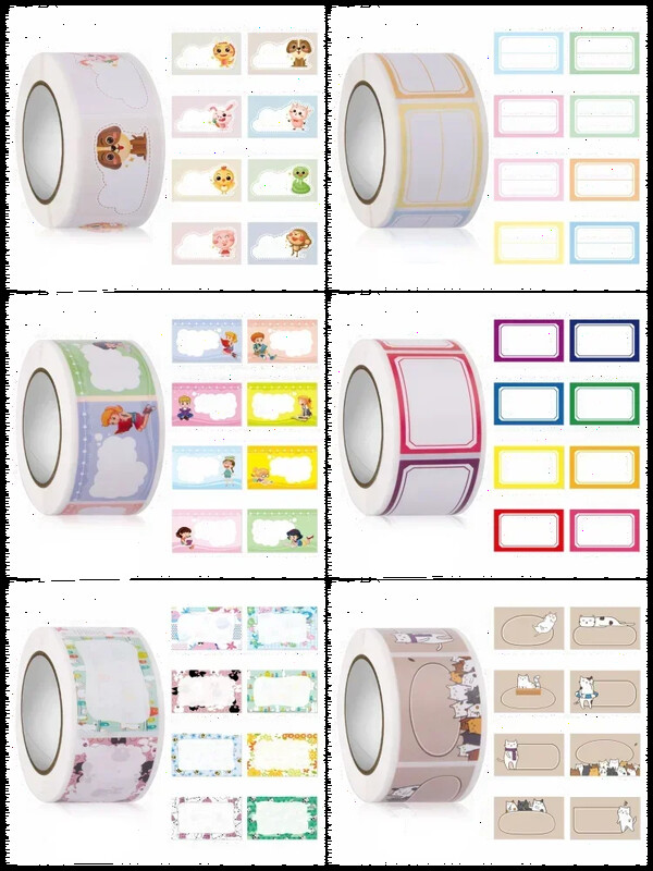 350 tk/rull DIY käsitsi kirjutatud isekleepuvad nimekleebised armas multikas lasteaiaõpilaste raamat tühi ümbrik Pitseri etikettide kleebis