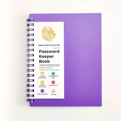 Спирална книга с пароли с раздели по азбучен ред Тетрадки Малък бележник Тетрадка с твърди корици Дневник Подложки за писане Офис Училищни пособия