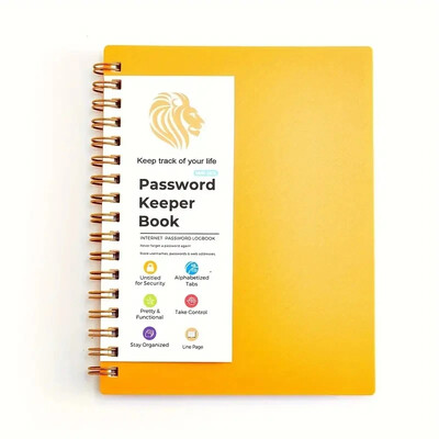 Спирална книга с пароли с раздели по азбучен ред Тетрадки Малък бележник Тетрадка с твърди корици Дневник Подложки за писане Офис Училищни пособия