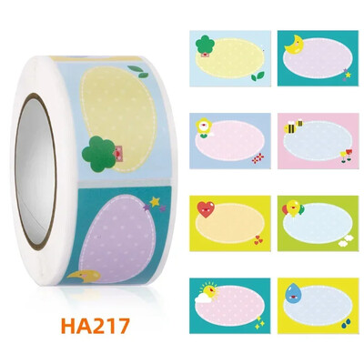 350 buc/rola, autocolante auto-adezive, scrise de mână, pentru elevi de grădiniță, cartea plic goală, etichete autocolante