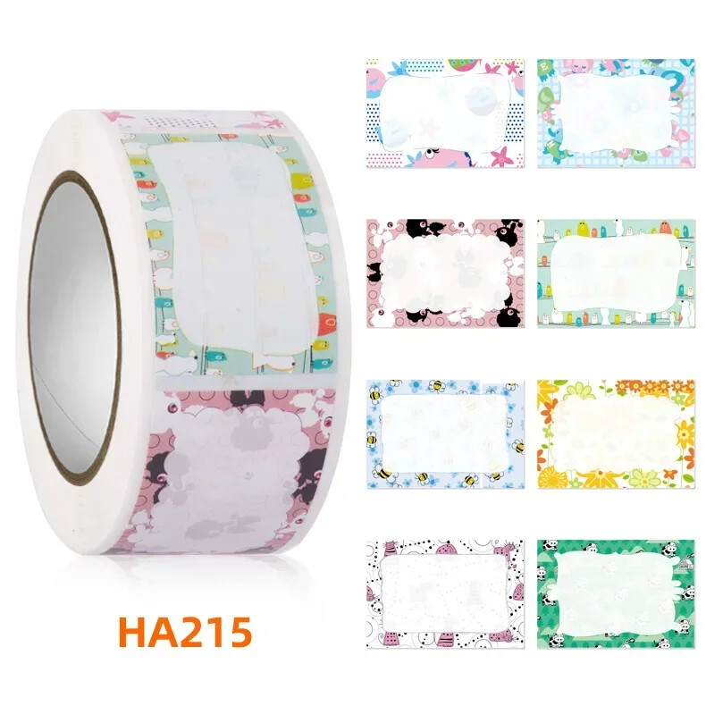 350 buc/rola, autocolante auto-adezive, scrise de mână, pentru elevi de grădiniță, cartea plic goală, etichete autocolante