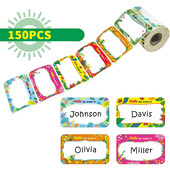 Uued 150 tk/rulli nimekleebised 6 kujundusega värvilised taimemustrilised pitseerimissildid õpilastele lastele nimesildid kontoritarbed