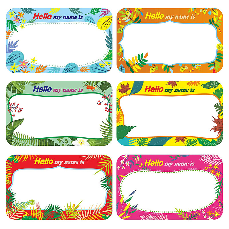 Uued 150 tk/rulli nimekleebised 6 kujundusega värvilised taimemustrilised pitseerimissildid õpilastele lastele nimesildid kontoritarbed