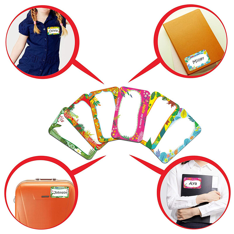 Uued 150 tk/rulli nimekleebised 6 kujundusega värvilised taimemustrilised pitseerimissildid õpilastele lastele nimesildid kontoritarbed