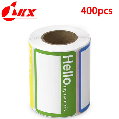 LKX 400Pcs/1Roll Етикети с имена Стикери Hello My Name Is Етикети за офис срещи Училище Начало Декор Изкуство Направи си сам Декорация на стая