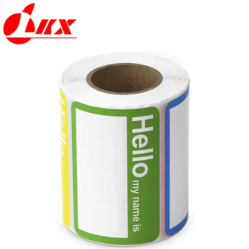 LKX 400Pcs/1Roll Етикети с имена Стикери Hello My Name Is Етикети за офис срещи Училище Начало Декор Изкуство Направи си сам Декорация на стая