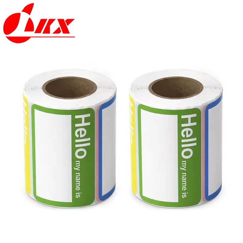 LKX 400Pcs/1Roll Етикети с имена Стикери Hello My Name Is Етикети за офис срещи Училище Начало Декор Изкуство Направи си сам Декорация на стая