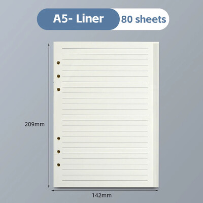 80 Φύλλα A6/A5 Χαλαρά φύλλα Σημειωματάριο Ανταλλακτικό Χαρτί Σπιράλ Βιντερ Μπεζ/Χαρτί Kraft Εσωτερική σελίδα Κενή/Γεμισμένη με επένδυση Ανταλλακτικό Γεμιστικό χαρτί