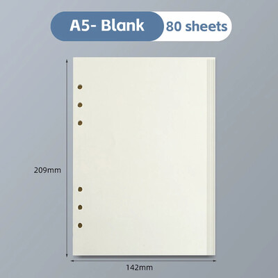 80 Φύλλα A6/A5 Χαλαρά φύλλα Σημειωματάριο Ανταλλακτικό Χαρτί Σπιράλ Βιντερ Μπεζ/Χαρτί Kraft Εσωτερική σελίδα Κενή/Γεμισμένη με επένδυση Ανταλλακτικό Γεμιστικό χαρτί