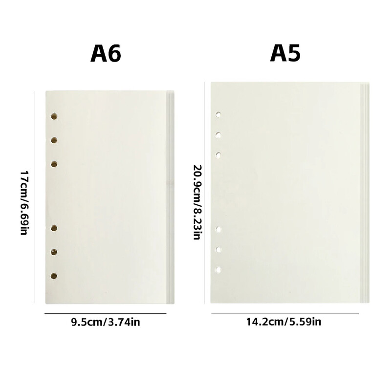 80 Φύλλα A6/A5 Χαλαρά φύλλα Σημειωματάριο Ανταλλακτικό Χαρτί Σπιράλ Βιντερ Μπεζ/Χαρτί Kraft Εσωτερική σελίδα Κενή/Γεμισμένη με επένδυση Ανταλλακτικό Γεμιστικό χαρτί