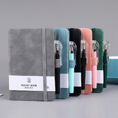 A6 Planner Notepad kaasaskantav taskuraamatu väljalõigete album PU ärimärkmik geelpliiatsiga igapäevaste plaanide raamat õpilastele koolitarbed