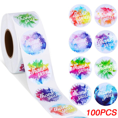 100-500 vnt Padėkos lipdukai Mieli rausvos auksinės spalvos etiketės smulkiam verslui arba vestuvių dovanų dekoro lipdukų raštinės reikmenys