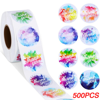 100-500 vnt Padėkos lipdukai Mieli rausvos auksinės spalvos etiketės smulkiam verslui arba vestuvių dovanų dekoro lipdukų raštinės reikmenys