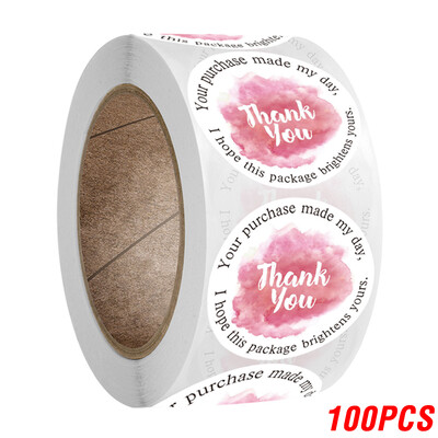 100-500 vnt Padėkos lipdukai Mieli rausvos auksinės spalvos etiketės smulkiam verslui arba vestuvių dovanų dekoro lipdukų raštinės reikmenys