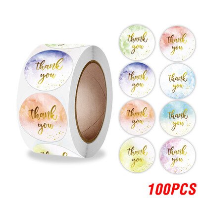 100-500 vnt Padėkos lipdukai Mieli rausvos auksinės spalvos etiketės smulkiam verslui arba vestuvių dovanų dekoro lipdukų raštinės reikmenys