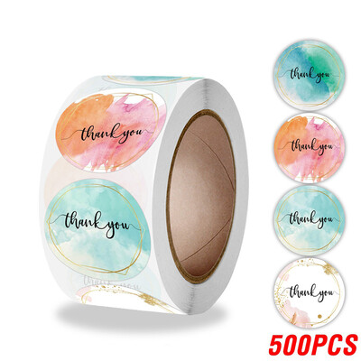 100-500 vnt Padėkos lipdukai Mieli rausvos auksinės spalvos etiketės smulkiam verslui arba vestuvių dovanų dekoro lipdukų raštinės reikmenys