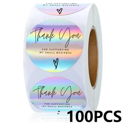 100-500 БР. Нови благодарствени стикери за бизнес Опаковка Стикери Подвижен стикер Ролка Merci Малки домашни етикети TZ007-A