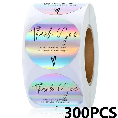 100-500 БР. Нови благодарствени стикери за бизнес Опаковка Стикери Подвижен стикер Ролка Merci Малки домашни етикети TZ007-A
