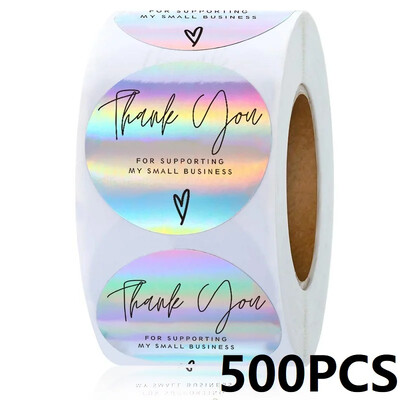 100-500 БР. Нови благодарствени стикери за бизнес Опаковка Стикери Подвижен стикер Ролка Merci Малки домашни етикети TZ007-A