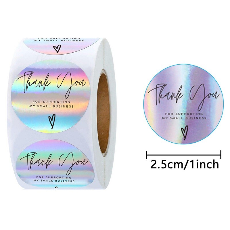 100-500 БР. Нови благодарствени стикери за бизнес Опаковка Стикери Подвижен стикер Ролка Merci Малки домашни етикети TZ007-A