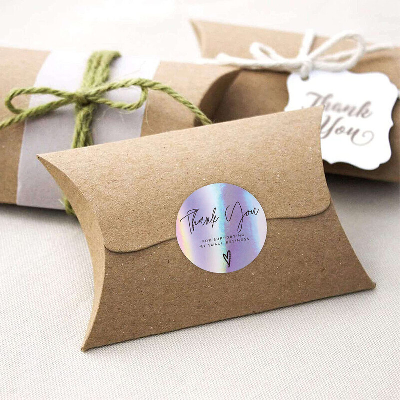 100-500 БР. Нови благодарствени стикери за бизнес Опаковка Стикери Подвижен стикер Ролка Merci Малки домашни етикети TZ007-A