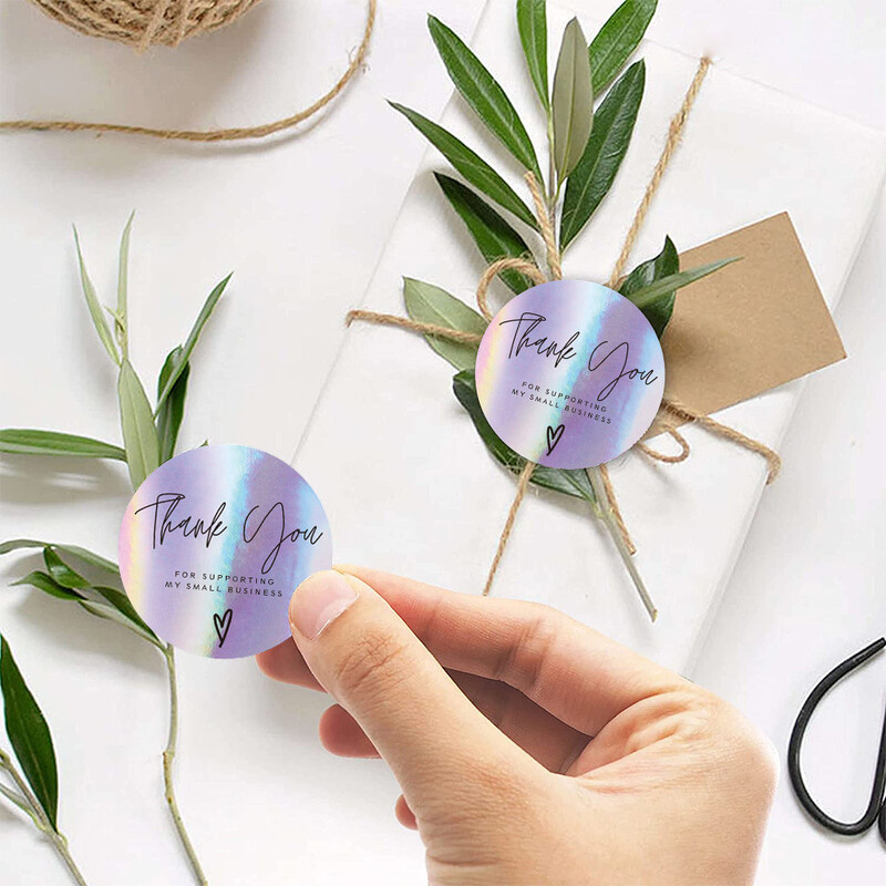 100-500 БР. Нови благодарствени стикери за бизнес Опаковка Стикери Подвижен стикер Ролка Merci Малки домашни етикети TZ007-A