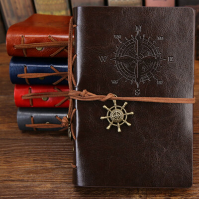 Retro spiraalmärkmiku päevik Märkmik Vintage Piraat-ankrud PU-nahast märkmeraamat Vahetatavad kirjatarvete kingitused reisijatele