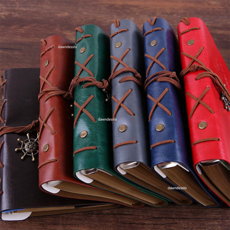 Retro spiraalmärkmiku päevik Märkmik Vintage Piraat-ankrud PU-nahast märkmeraamat Vahetatavad kirjatarvete kingitused reisijatele