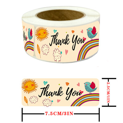 120 tk/rull Värviline tänukleebise pitseri silt Aitäh, et toetate minu väikeettevõtte kleebis Pulma väljalõigete albumi kleebis
