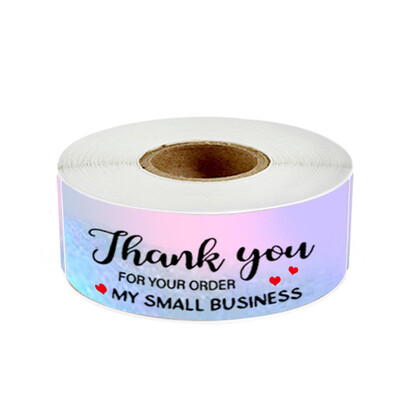 120 tk/rull Värviline tänukleebise pitseri silt Aitäh, et toetate minu väikeettevõtte kleebis Pulma väljalõigete albumi kleebis